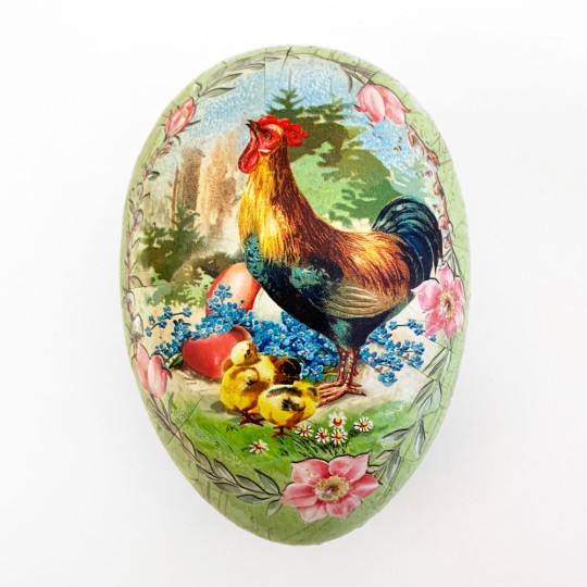 6" Vintage Style Rooster Papier Mache Easter Egg Container ~ Germany